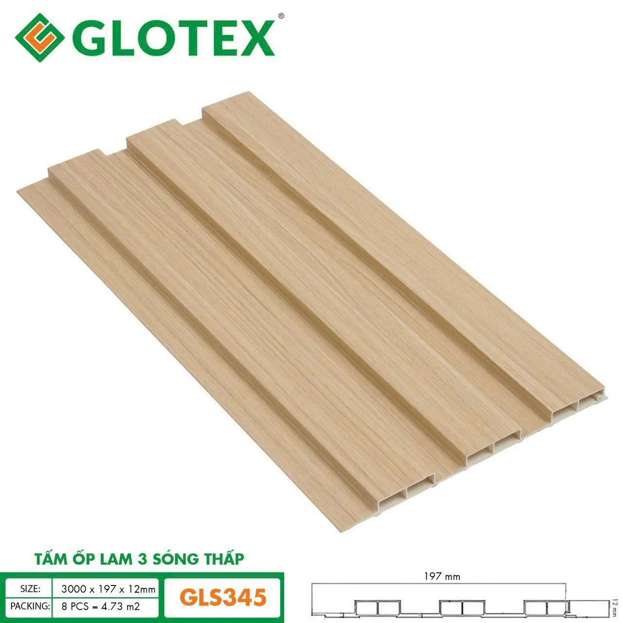 Alternative view of Tấm Nhựa Lam Sóng, ốp trần, ốp tường Glotex 3 Sóng