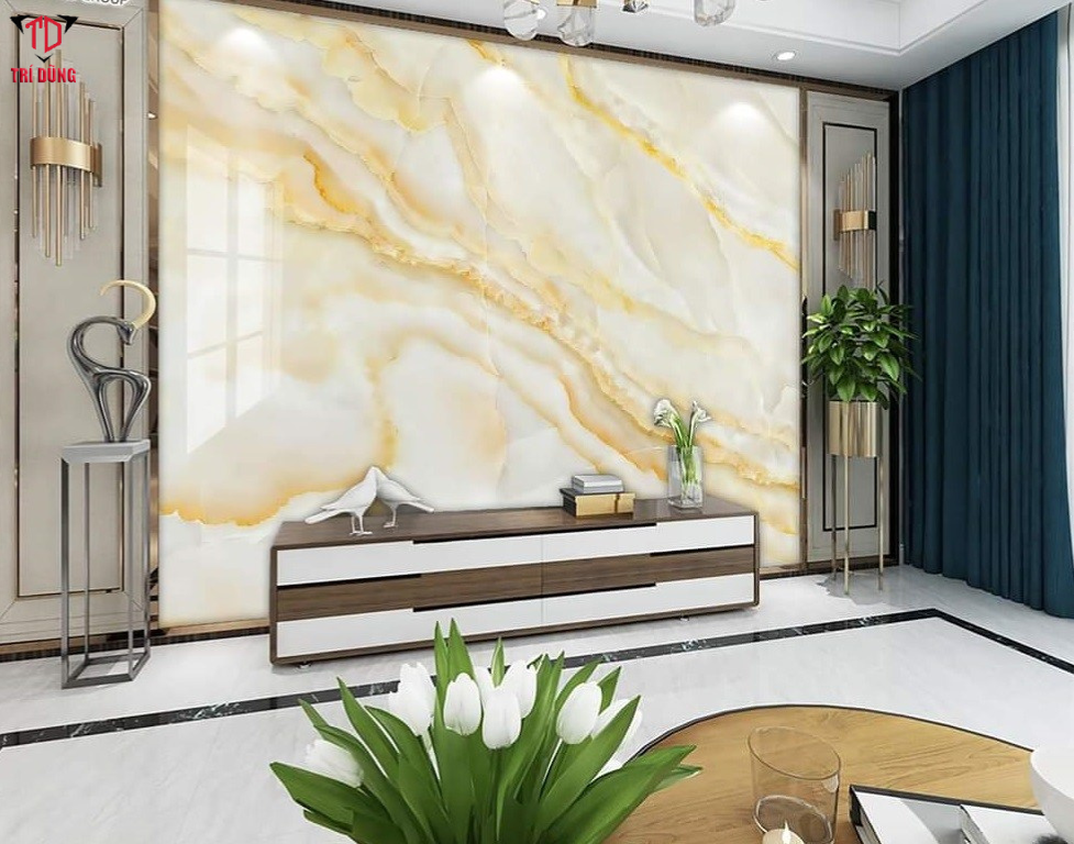 Tấm nhựa ốp tường trang trí phòng khách đẳng cấp, sang trọng