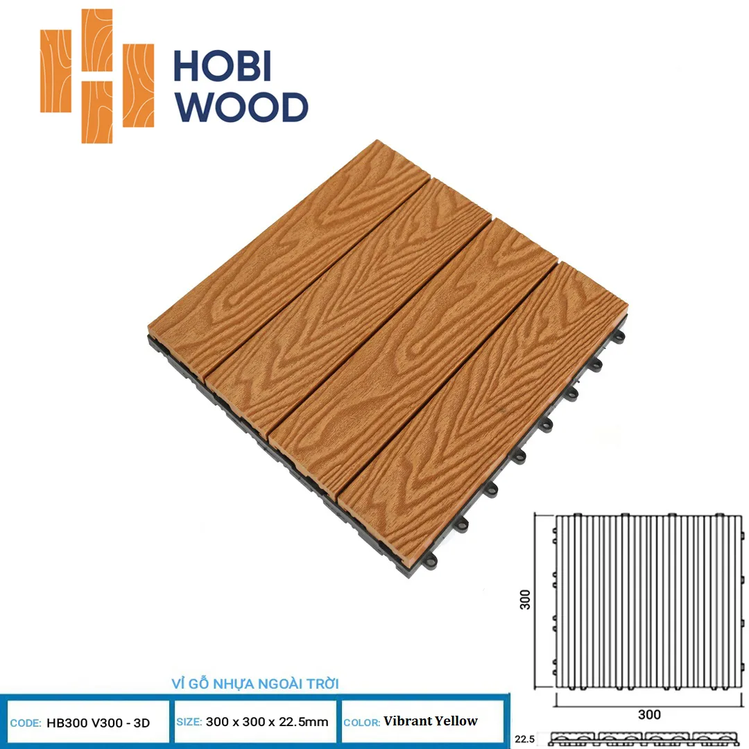 Alternative view of Vỉ gỗ nhựa ngoài trời, tấm nhựa lót ban công Hobiwood