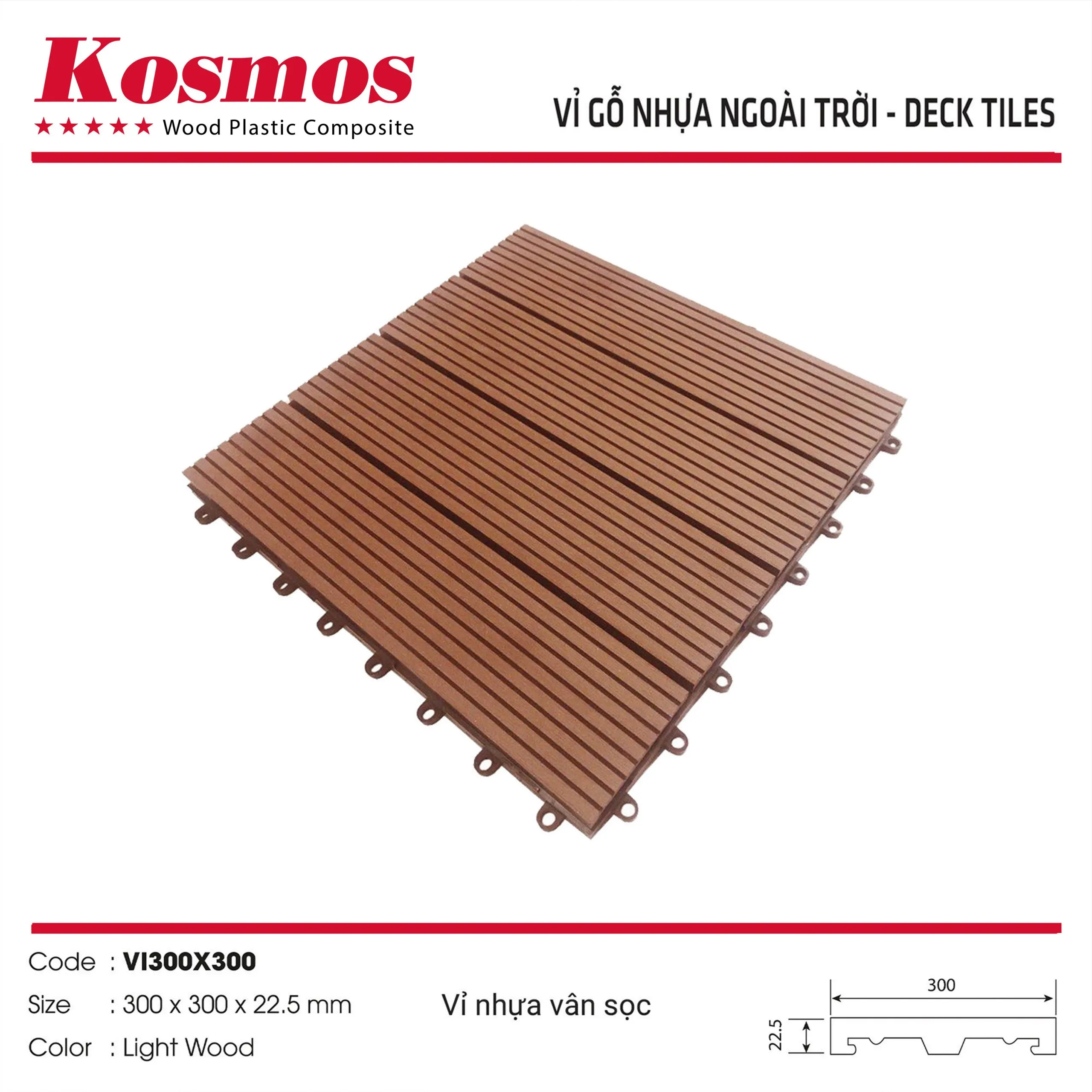 Alternative view of Vỉ gỗ nhựa ngoài trời, tấm nhựa lót ban công Kosmos
