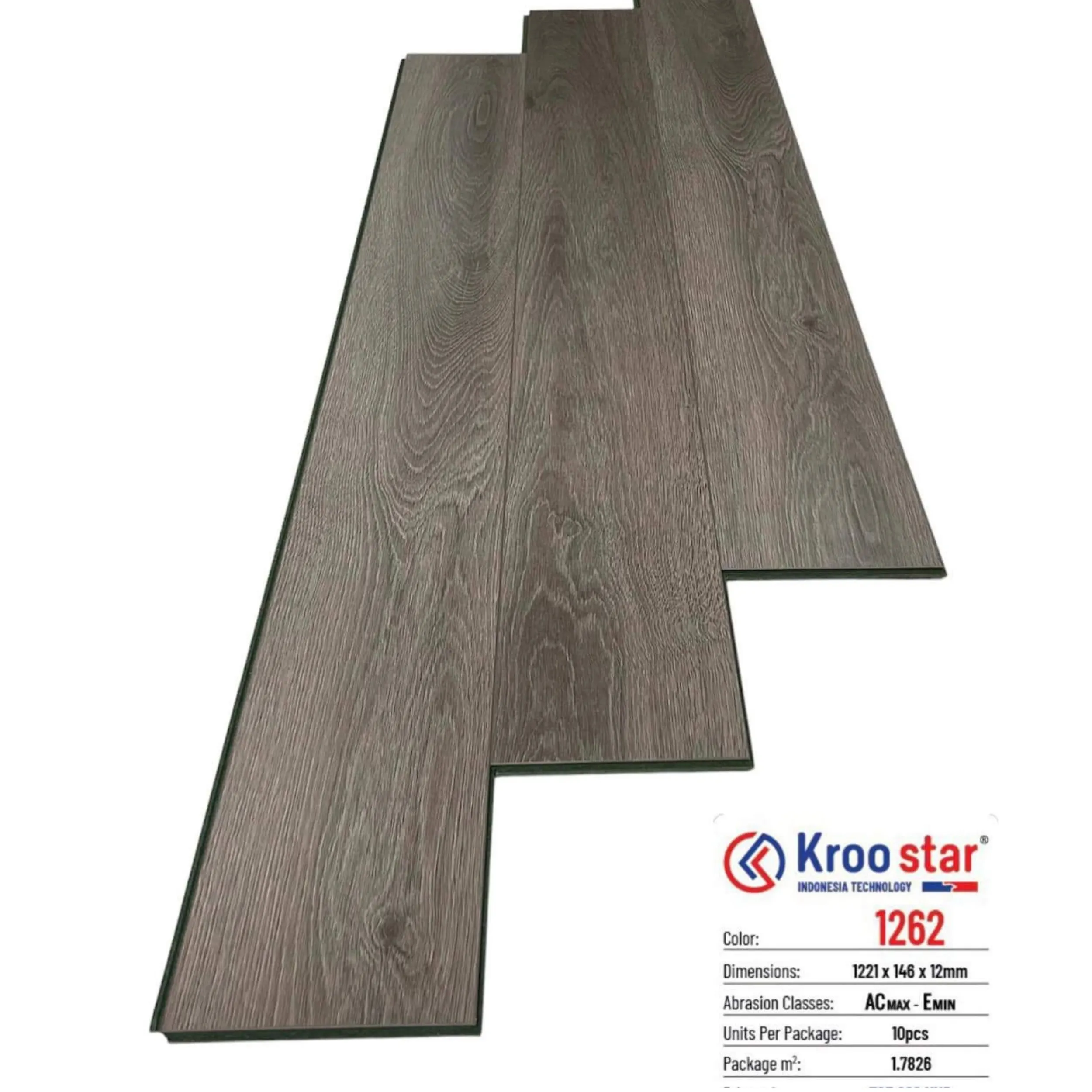 Sàn gỗ công nghiệp cốt xanh Indonesia, chống nước, 12mm Kroostar-1262