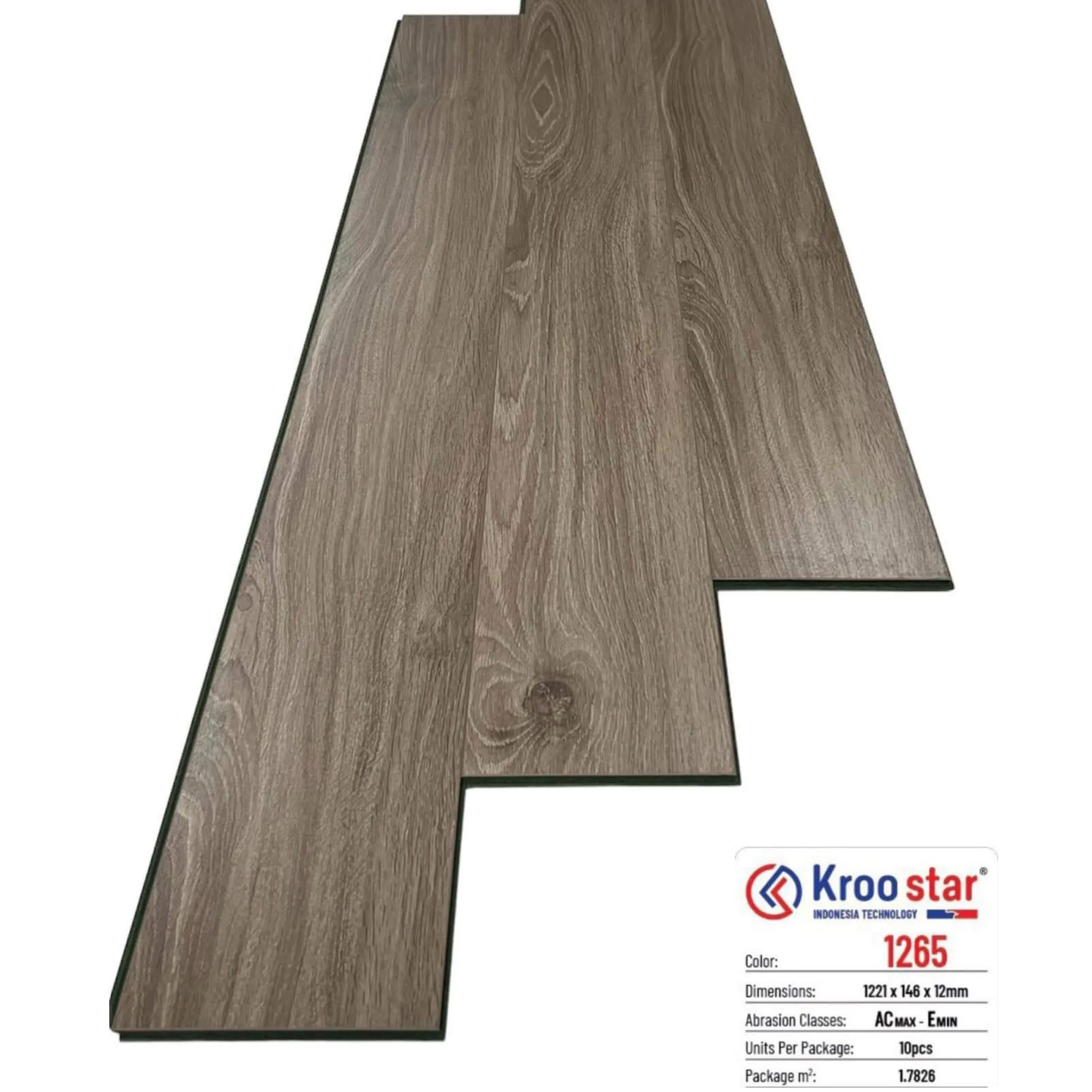 Sàn gỗ công nghiệp cốt xanh Indonesia, chống nước, 12mm Kroostar-1265