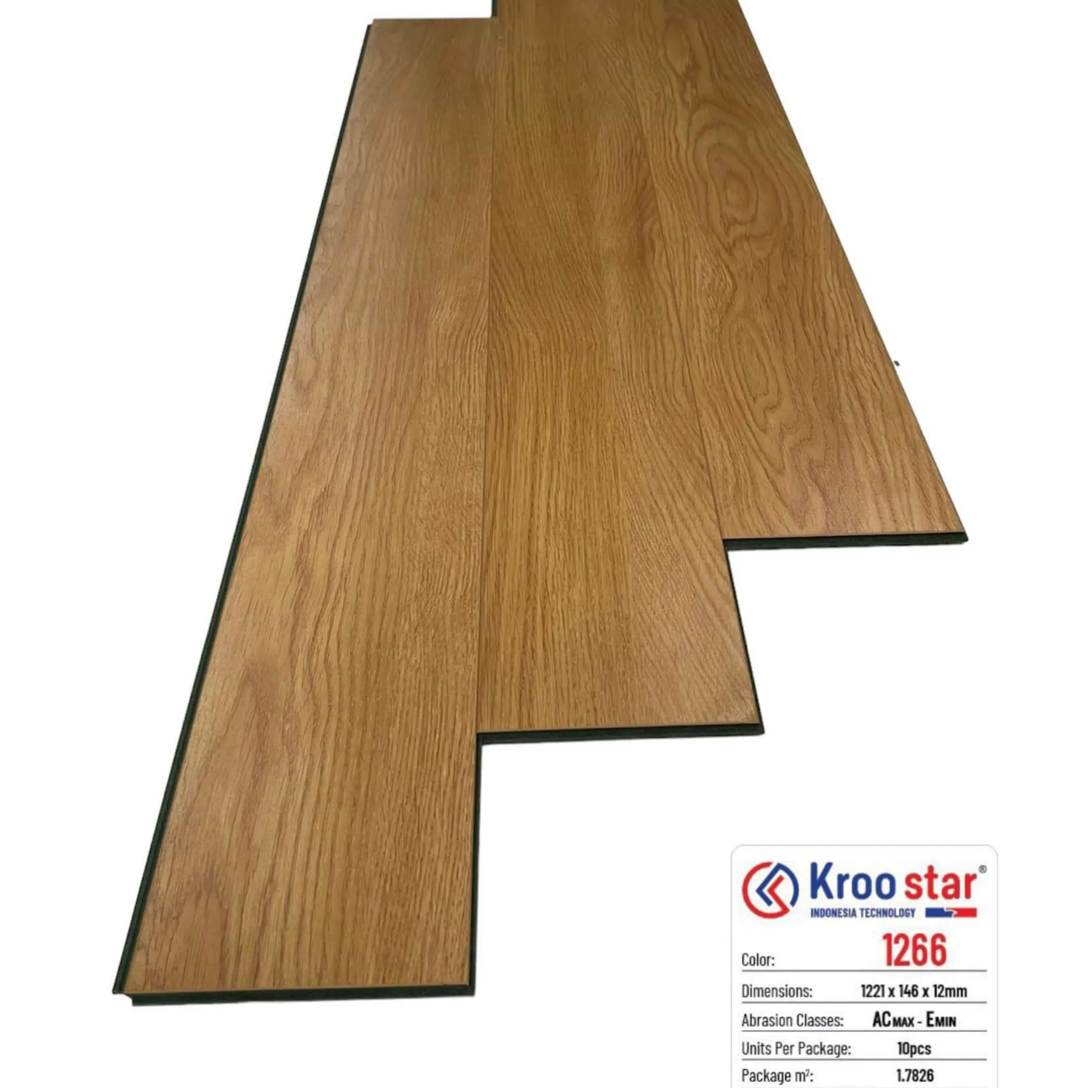 Sàn gỗ công nghiệp cốt xanh Indonesia, chống nước, 12mm Kroostar-1266