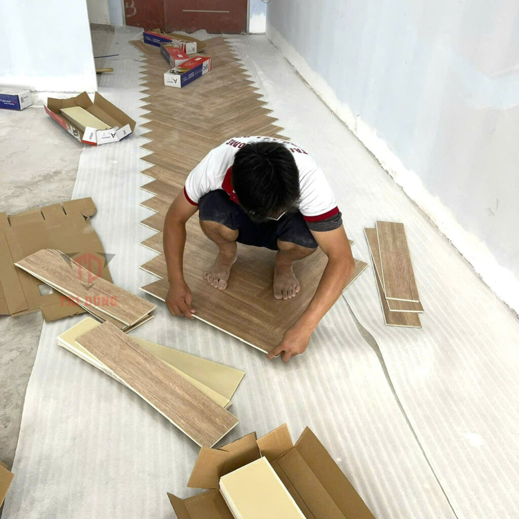 Ốp sàn nhựa xương cá
